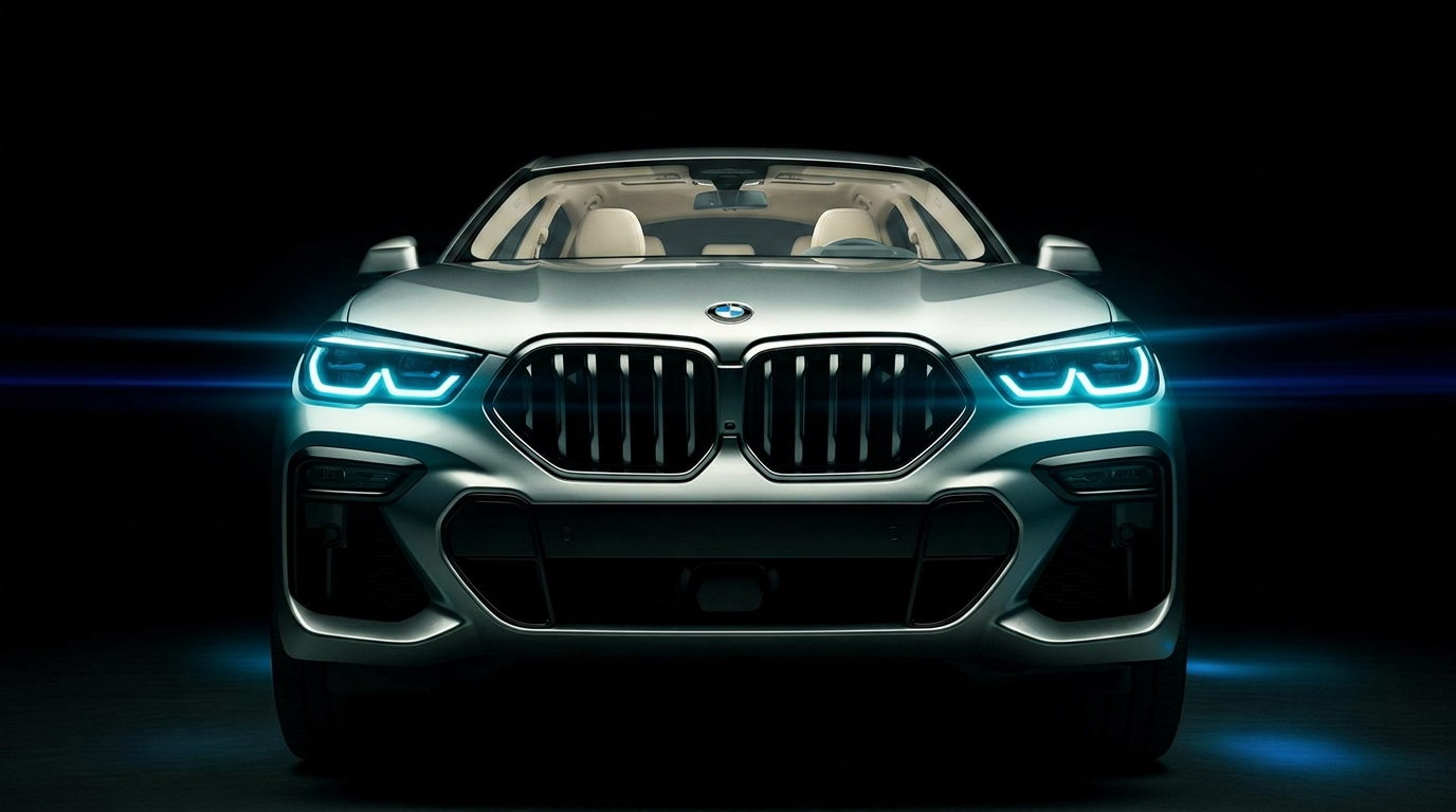 BMW X6 prata com iluminação azul — Brothers Sound Barueri